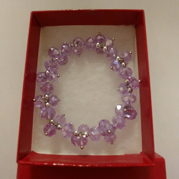 Lavender Metallic Crystal Bracelet - Picture 7 of 8